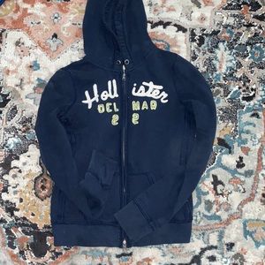 Vintage Navy Hollister Zip-Up Hoddie (M)